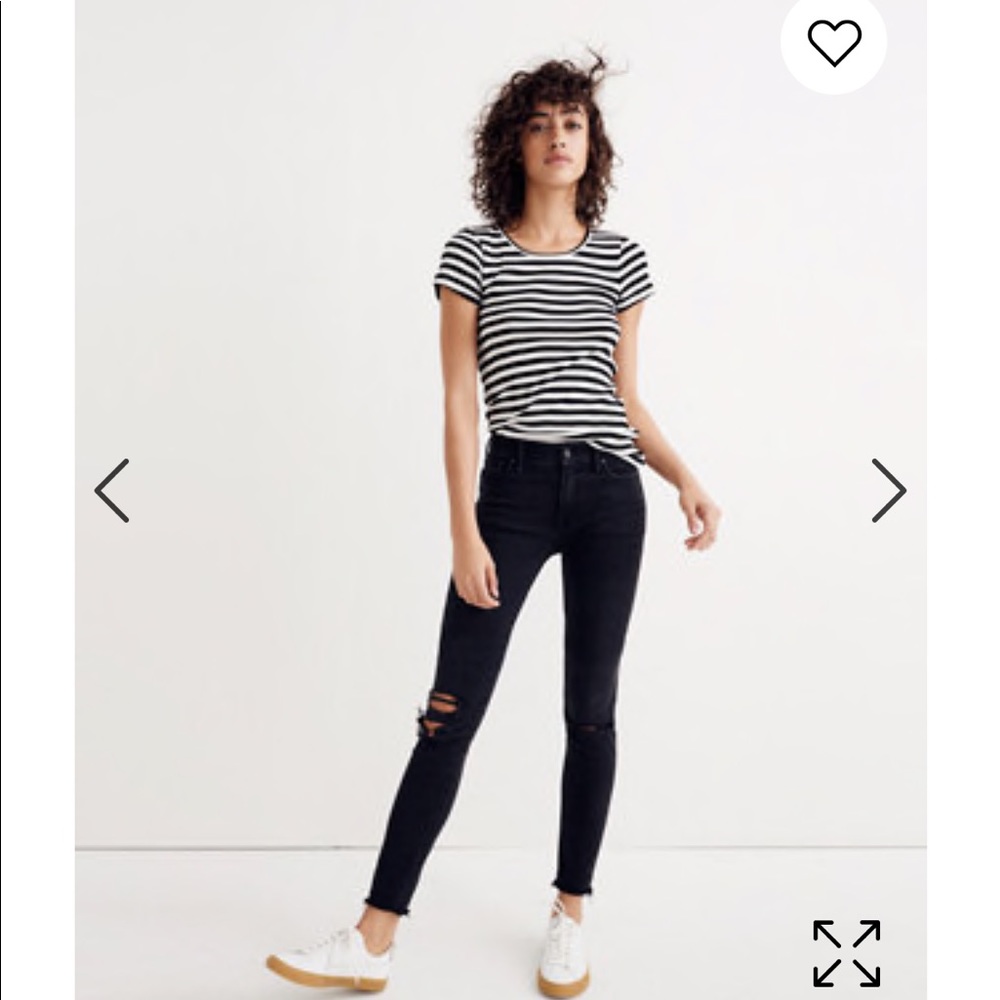 9” high rise skinny jeans